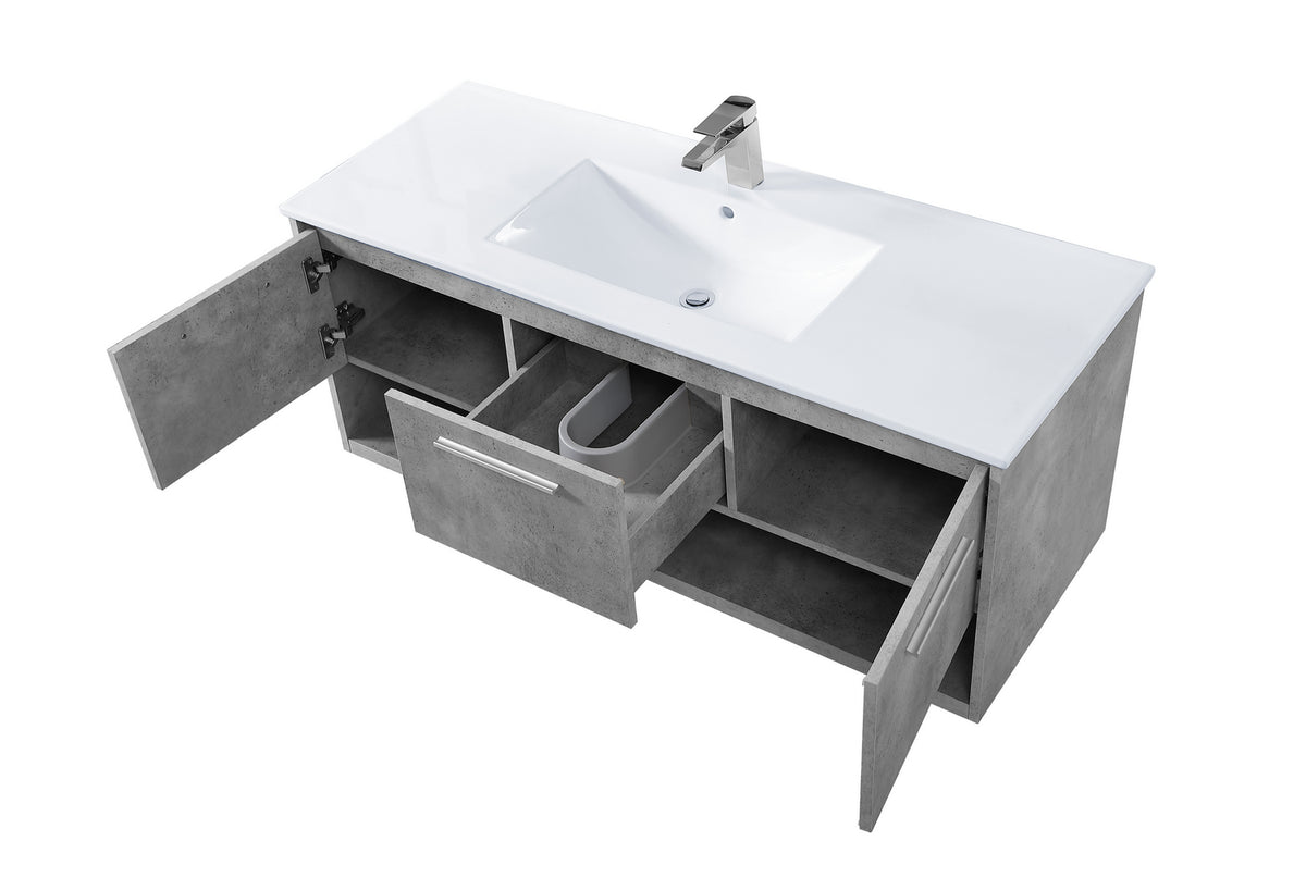 Elegant Lighting - VF43048CG - Single Bathroom Floating Vanity - Kasper - Concrete Grey