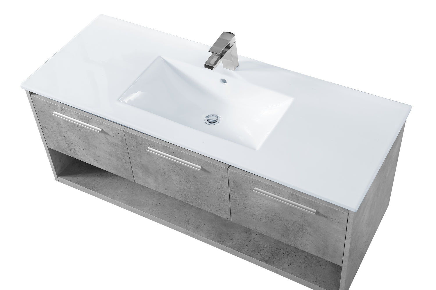 Elegant Lighting - VF43048CG - Single Bathroom Floating Vanity - Kasper - Concrete Grey