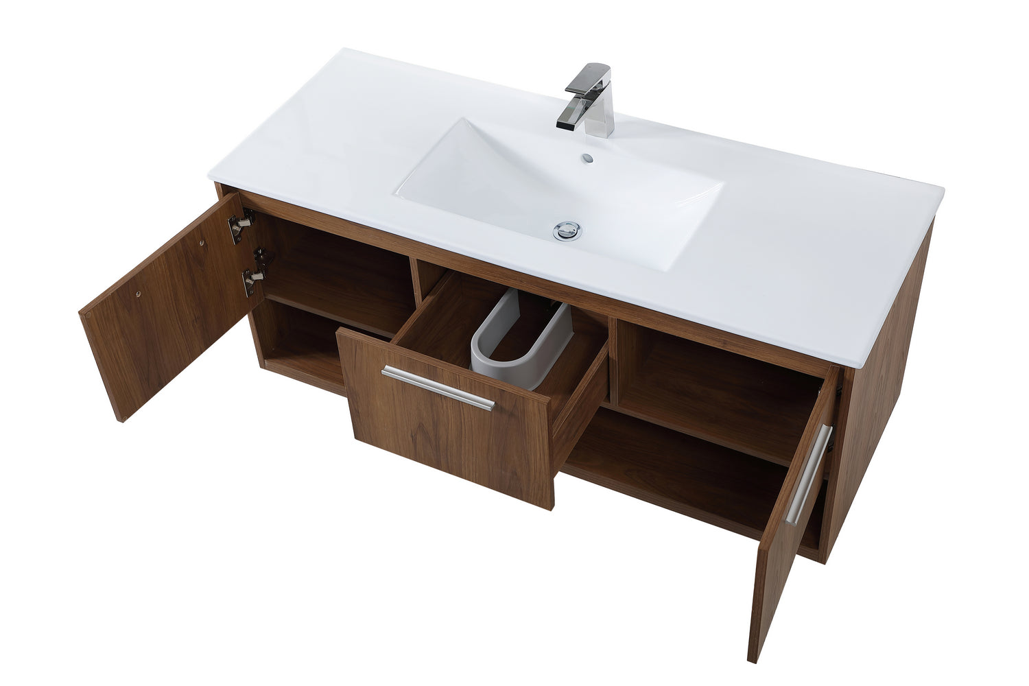 Elegant Lighting - VF43048WB - Single Bathroom Floating Vanity - Kasper - Walnut Brown