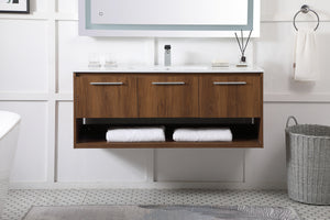 Elegant Lighting - VF43048WB - Single Bathroom Floating Vanity - Kasper - Walnut Brown