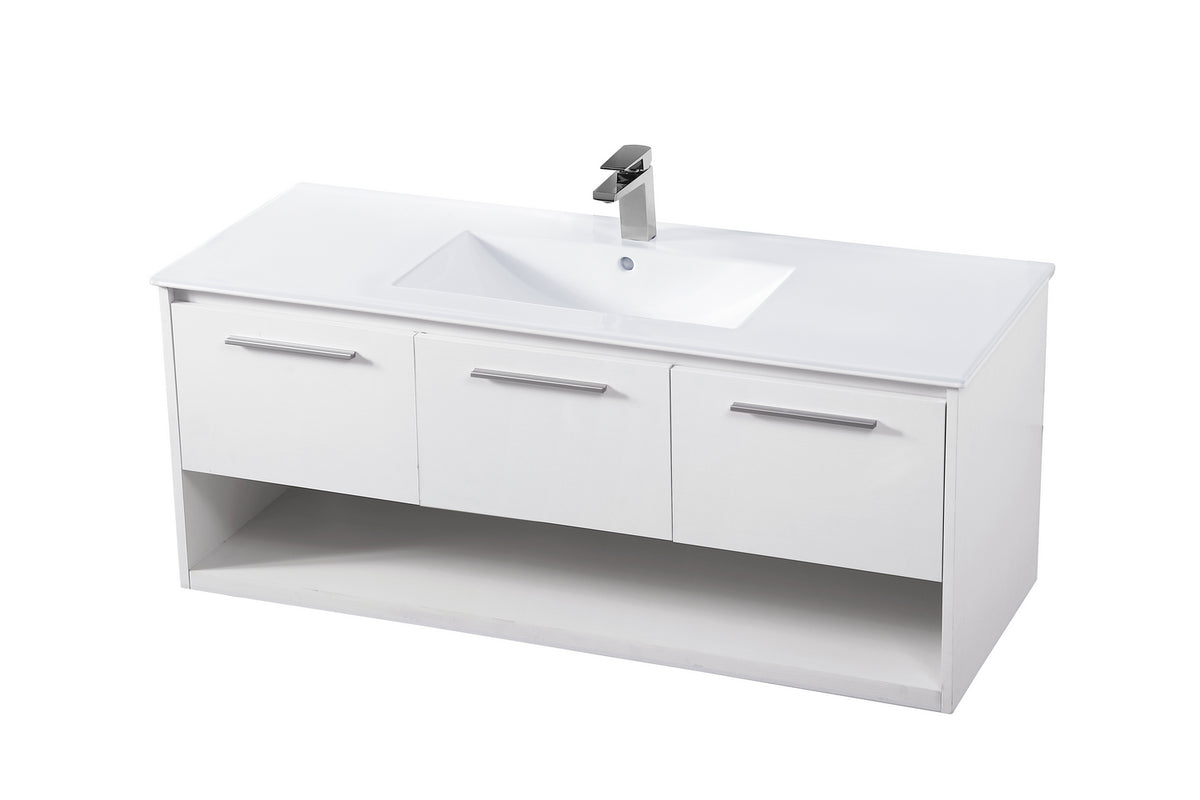 Elegant Lighting - VF43048WH - Single Bathroom Floating Vanity - Kasper - White