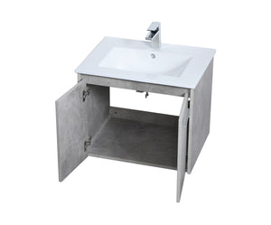 Elegant Lighting - VF44024CG - Single Bathroom Floating Vanity - Rasina - Concrete Grey