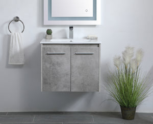 Elegant Lighting - VF44024CG - Single Bathroom Floating Vanity - Rasina - Concrete Grey