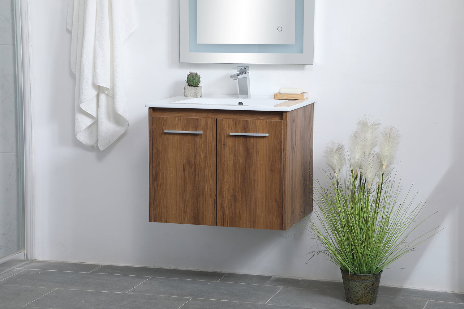 Elegant Lighting - VF44024WB - Single Bathroom Floating Vanity - Rasina - Walnut Brown