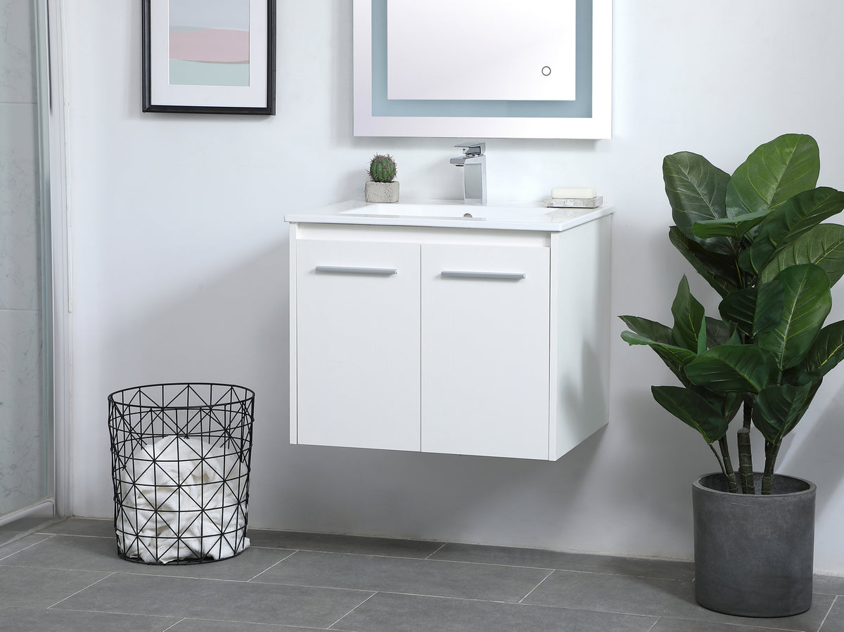 Elegant Lighting - VF44024WH - Single Bathroom Floating Vanity - Rasina - White