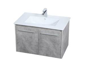 Elegant Lighting - VF44030CG - Single Bathroom Floating Vanity - Rasina - Concrete Grey