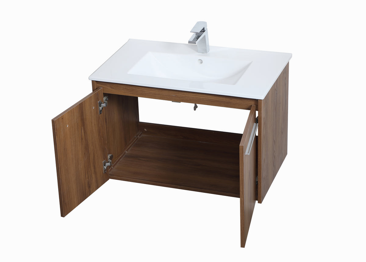 Elegant Lighting - VF44030WB - Single Bathroom Floating Vanity - Rasina - Walnut Brown