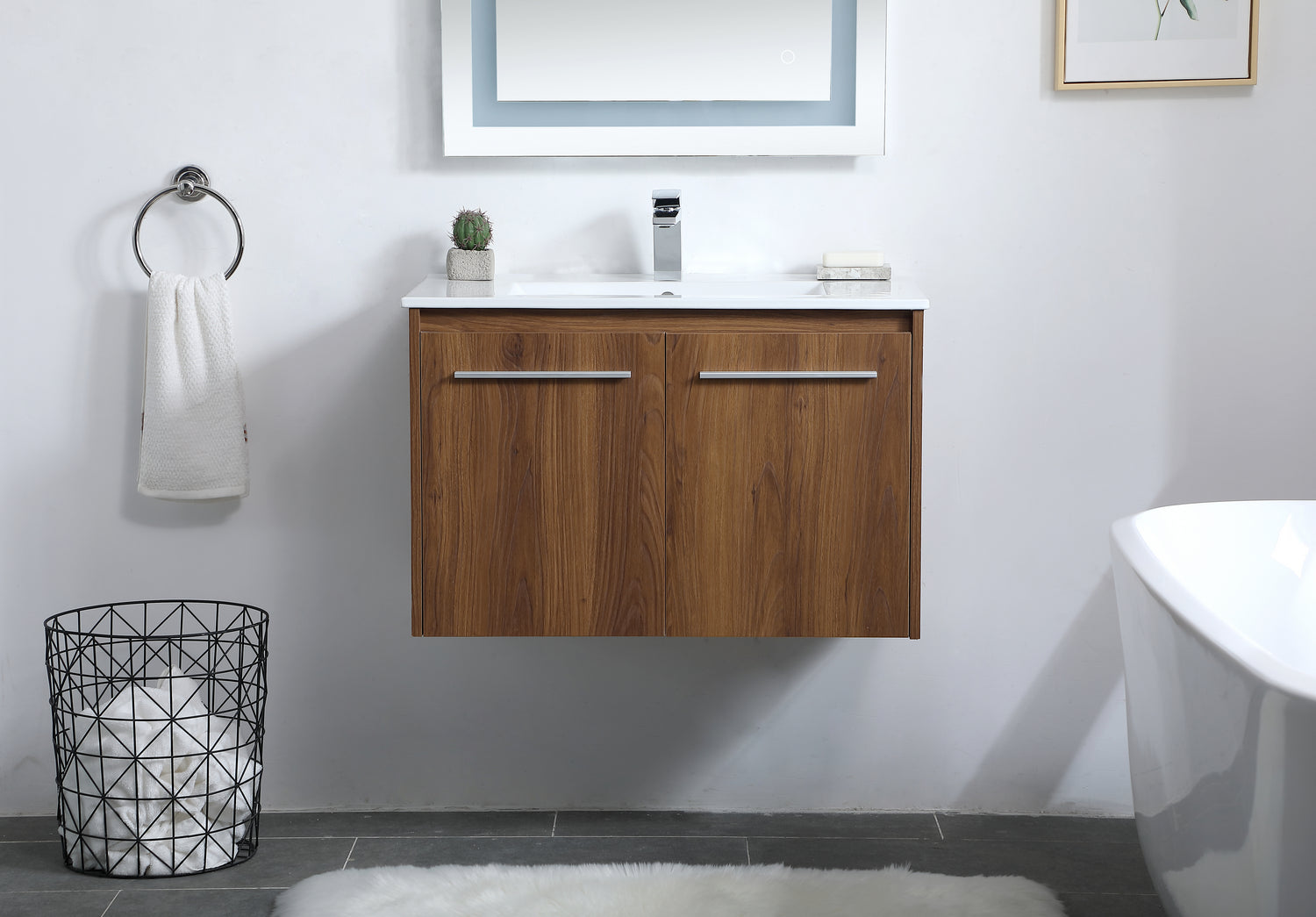 Elegant Lighting - VF44030WB - Single Bathroom Floating Vanity - Rasina - Walnut Brown