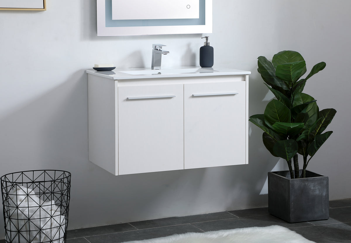 Elegant Lighting - VF44030WH - Single Bathroom Floating Vanity - Rasina - White