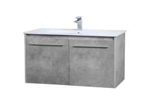 Elegant Lighting - VF44036CG - Single Bathroom Floating Vanity - Rasina - Concrete Grey