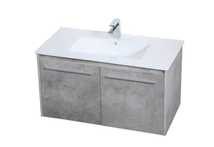 Elegant Lighting - VF44036CG - Single Bathroom Floating Vanity - Rasina - Concrete Grey