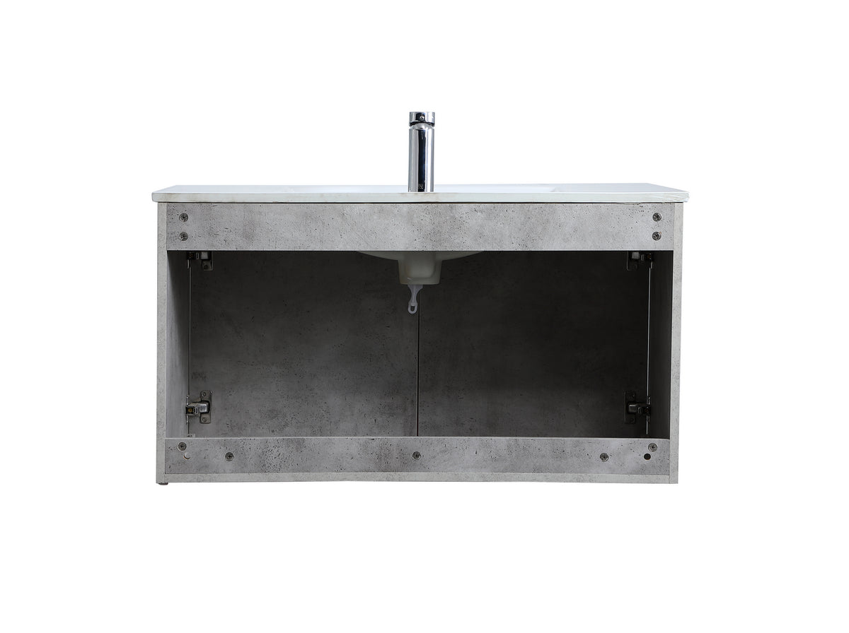 Elegant Lighting - VF44036CG - Single Bathroom Floating Vanity - Rasina - Concrete Grey