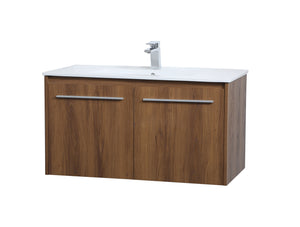 Elegant Lighting - VF44036WB - Single Bathroom Floating Vanity - Rasina - Walnut Brown