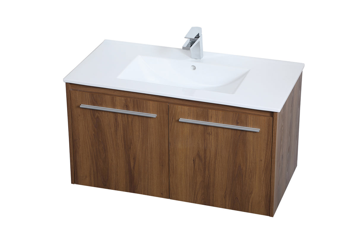 Elegant Lighting - VF44036WB - Single Bathroom Floating Vanity - Rasina - Walnut Brown