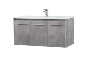 Elegant Lighting - VF44040CG - Single Bathroom Floating Vanity - Rasina - Concrete Grey