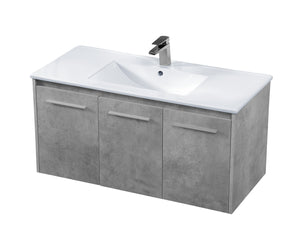 Elegant Lighting - VF44040CG - Single Bathroom Floating Vanity - Rasina - Concrete Grey