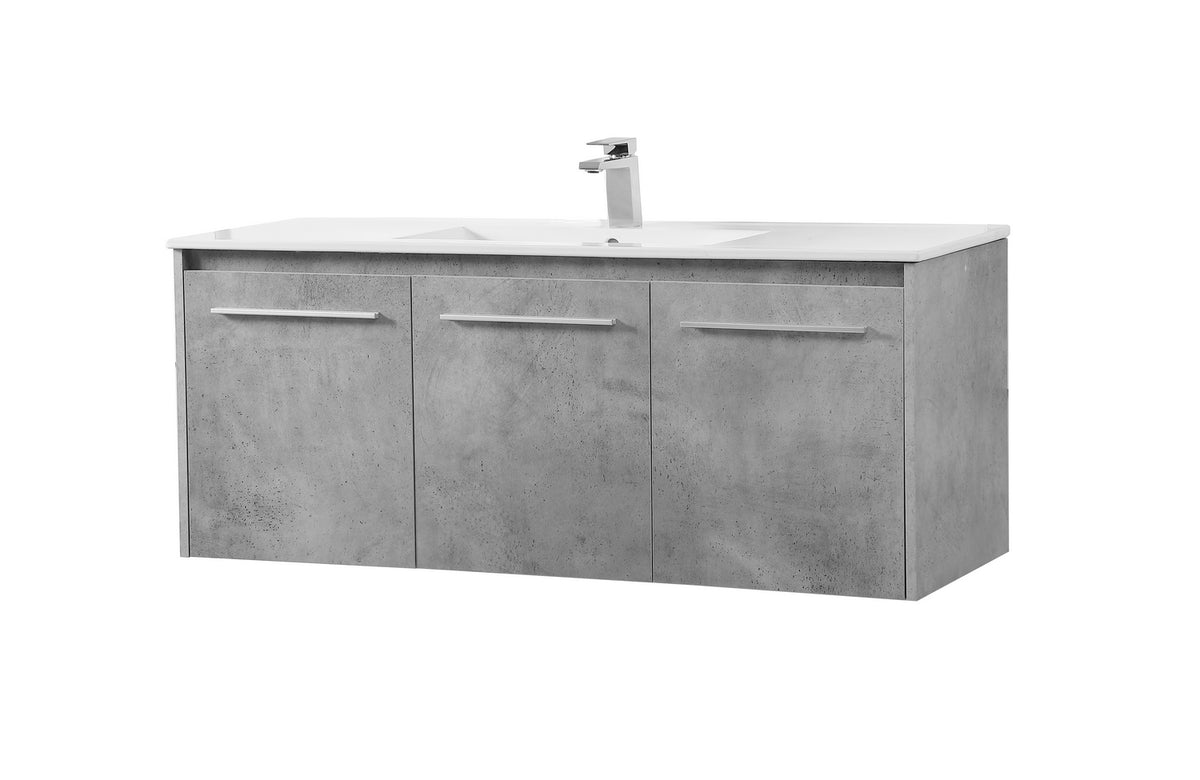 Elegant Lighting - VF44048CG - Single Bathroom Floating Vanity - Rasina - Concrete Grey