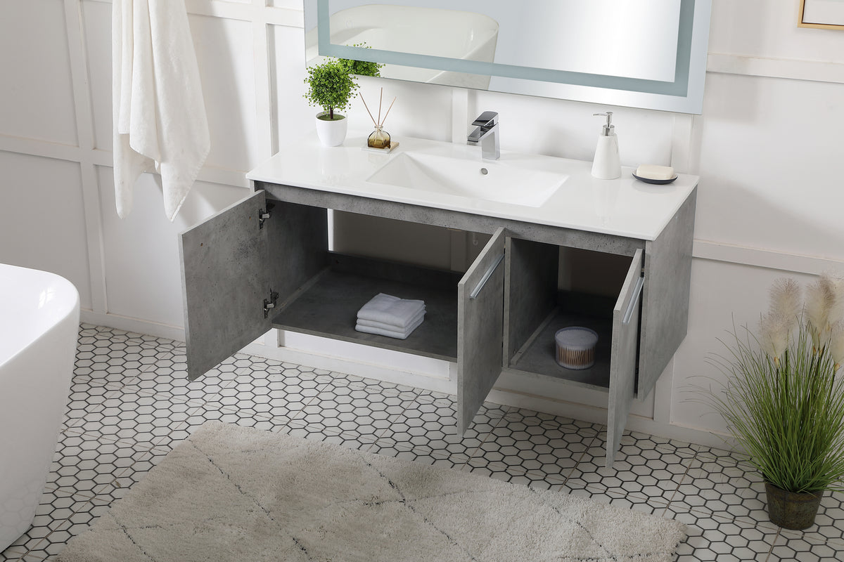 Elegant Lighting - VF44048CG - Single Bathroom Floating Vanity - Rasina - Concrete Grey