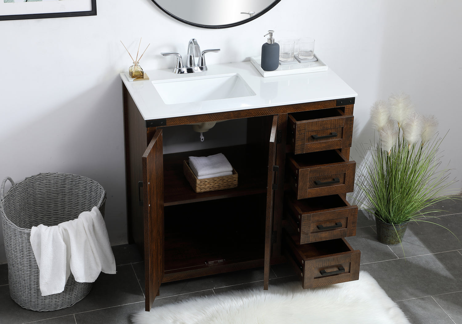 Elegant Lighting - VF90236EX - Single Bathroom Vanity - Grant - Espresso