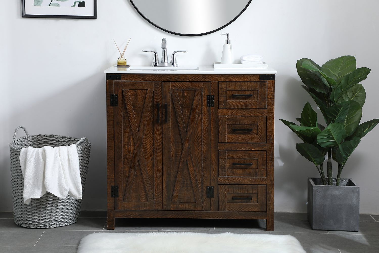 Elegant Lighting - VF90236EX - Single Bathroom Vanity - Grant - Espresso