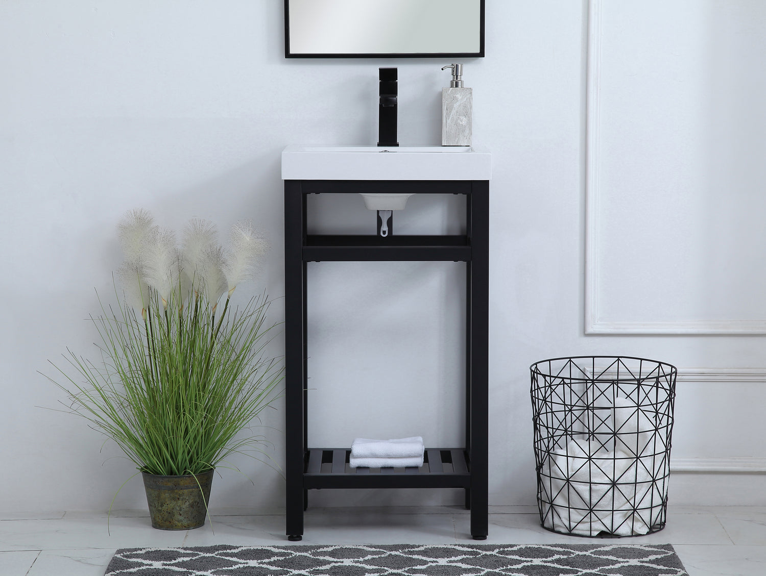 Elegant Lighting - VF14018BK - Single Bathroom Vanity - Raya - Black