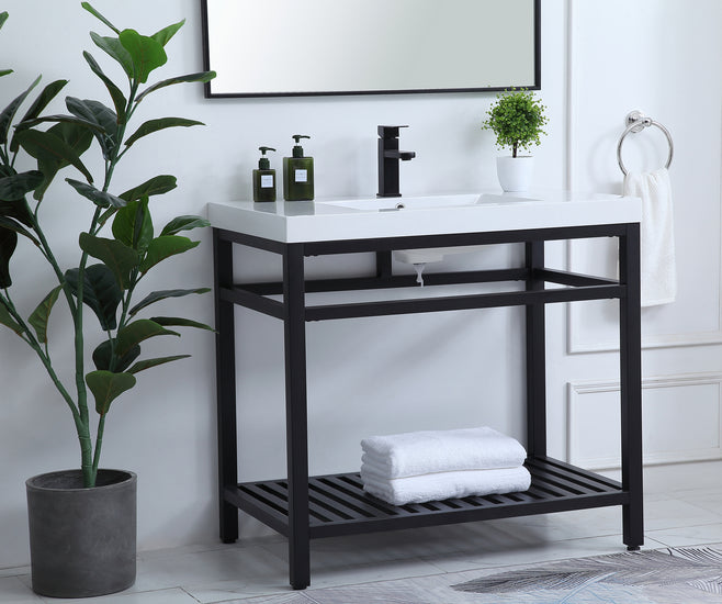 Elegant Lighting - VF14036BK - Single Bathroom Vanity - Raya - black