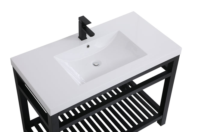 Elegant Lighting - VF14042BK - Single Bathroom Vanity - Raya - black