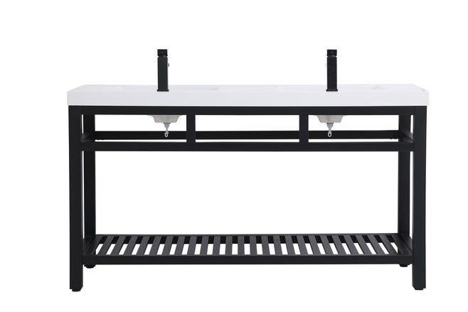 Elegant Lighting - VF14060DBK - Double Bathroom Vanity - Raya - black