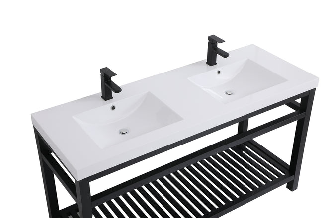 Elegant Lighting - VF14060DBK - Double Bathroom Vanity - Raya - black