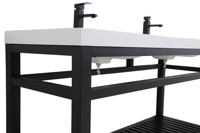 Elegant Lighting - VF14060DBK - Double Bathroom Vanity - Raya - black