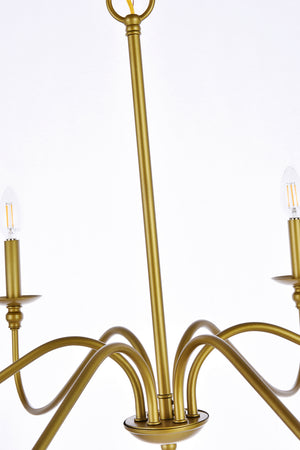 Elegant Lighting - LD5006D36BR - Six Lights Chandelier - Rohan - Brass