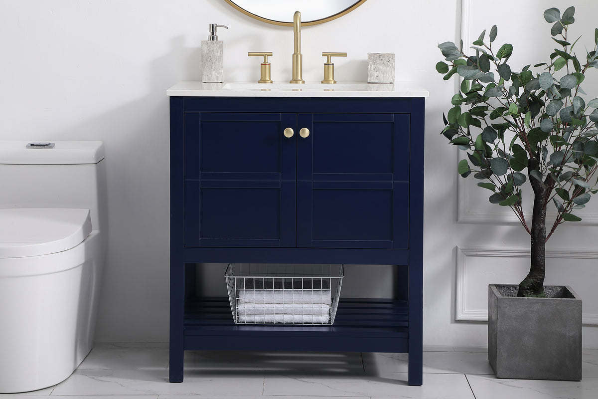 Elegant Lighting - VF16430BL - Single Bathroom Vanity - Theo - Blue