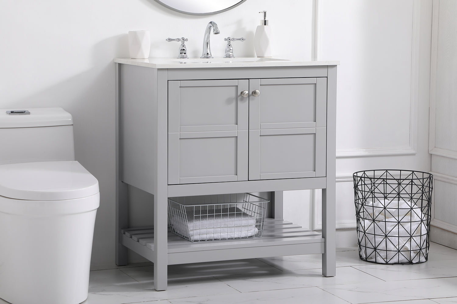 Elegant Lighting - VF16430GR - Single Bathroom Vanity - Theo - Gray