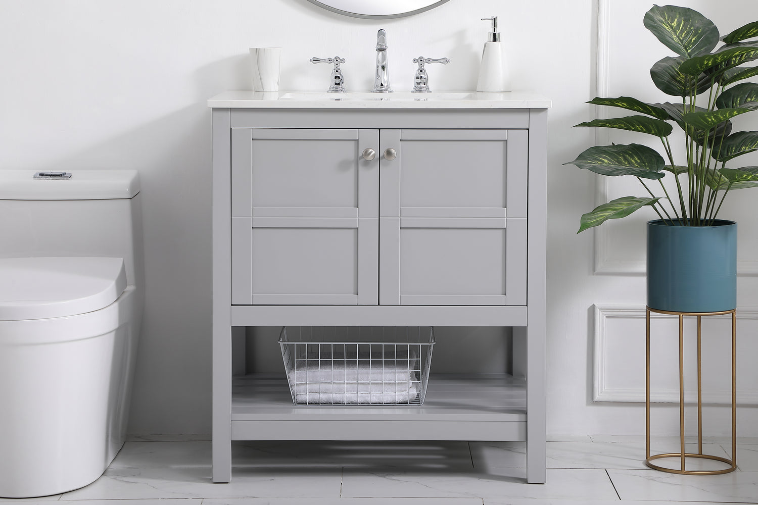 Elegant Lighting - VF16430GR - Single Bathroom Vanity - Theo - Gray