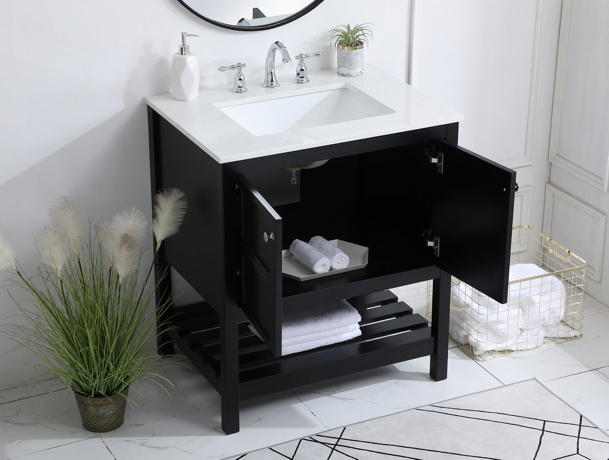 Elegant Lighting - VF16430BK - Single Bathroom Vanity - Theo - Black