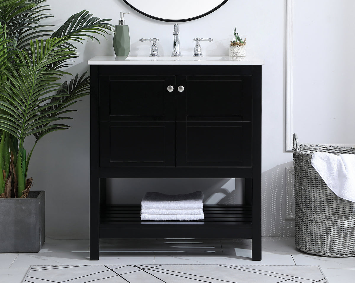 Elegant Lighting - VF16430BK - Single Bathroom Vanity - Theo - Black