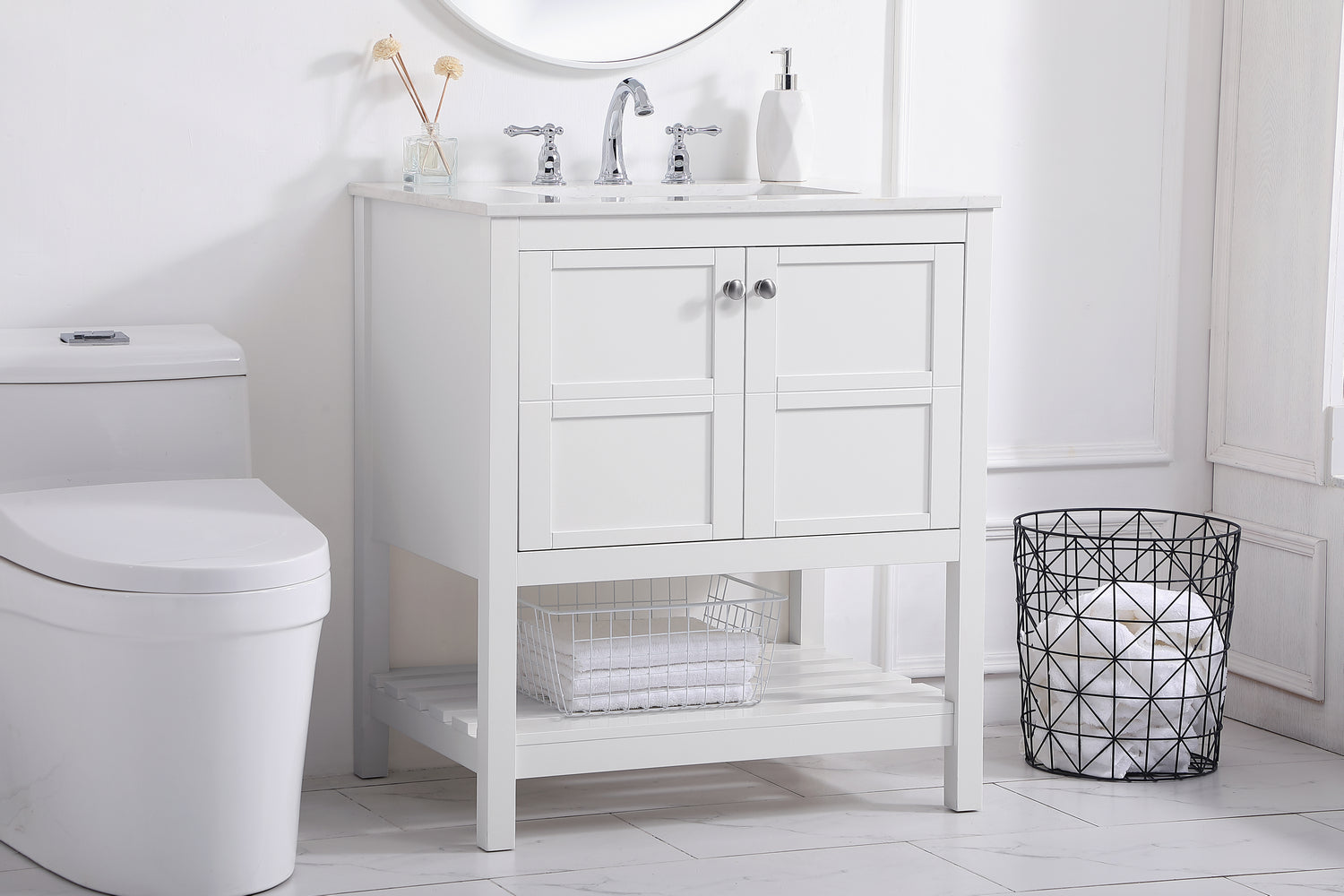 Elegant Lighting - VF16430WH - Single Bathroom Vanity - Theo - White