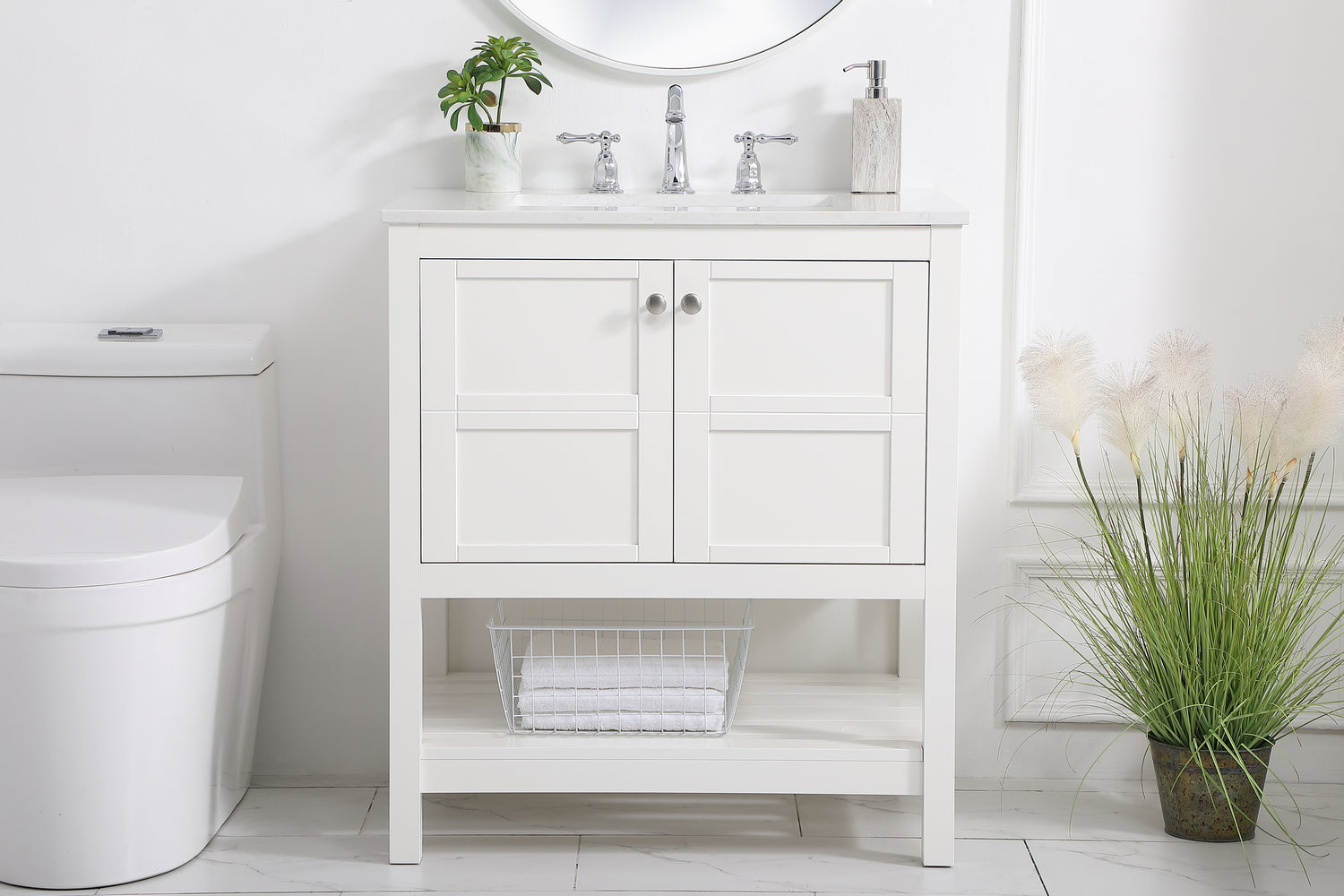 Elegant Lighting - VF16430WH - Single Bathroom Vanity - Theo - White