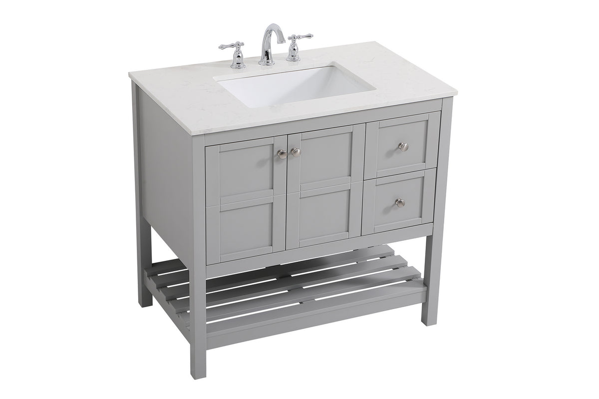 Elegant Lighting - VF16436GR - Single Bathroom Vanity - Theo - Gray