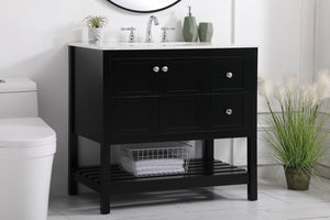 Elegant Lighting - VF16436BK - Single Bathroom Vanity - Theo - Black