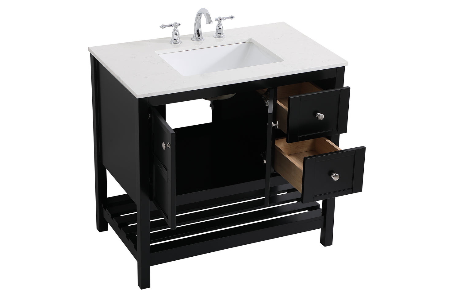 Elegant Lighting - VF16436BK - Single Bathroom Vanity - Theo - Black