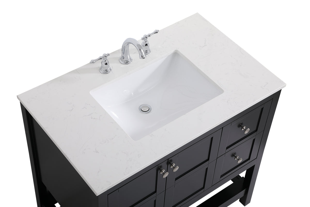 Elegant Lighting - VF16436BK - Single Bathroom Vanity - Theo - Black