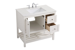 Elegant Lighting - VF16436WH - Single Bathroom Vanity - Theo - White