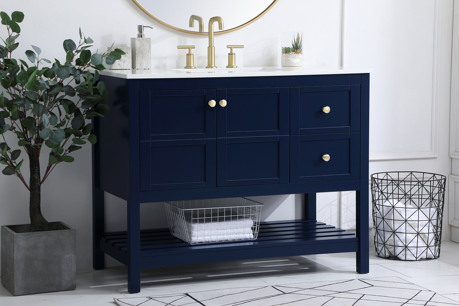 Elegant Lighting - VF16442BL - Single Bathroom Vanity - Theo - Blue