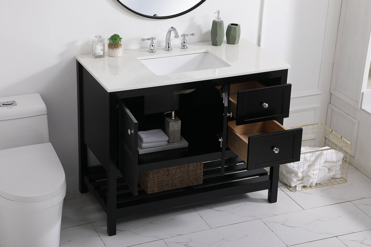 Elegant Lighting - VF16442BK - Single Bathroom Vanity - Theo - Black