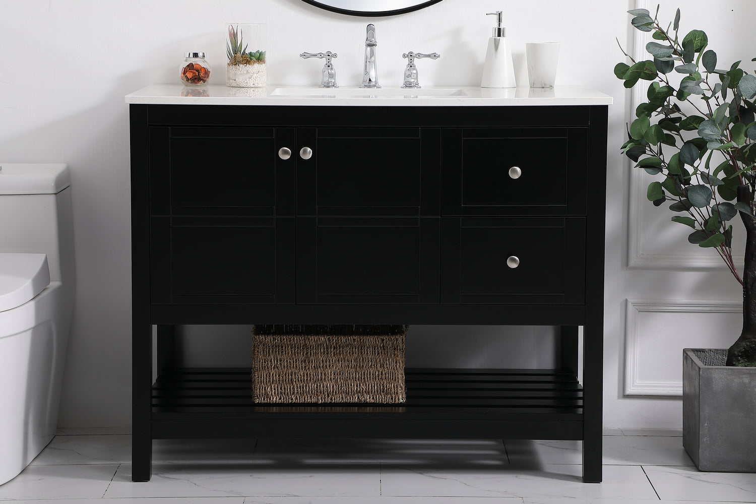 Elegant Lighting - VF16442BK - Single Bathroom Vanity - Theo - Black