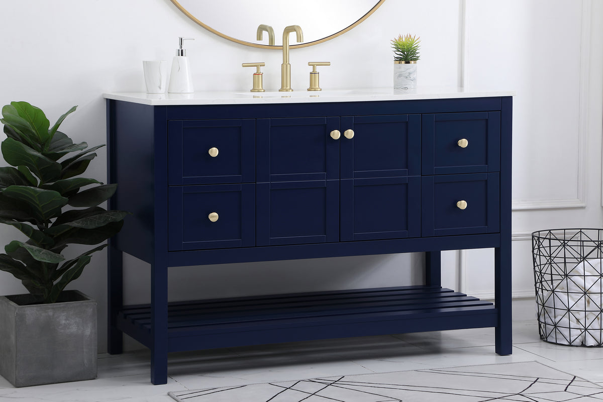 Elegant Lighting - VF16448BL - Single Bathroom Vanity - Theo - Blue