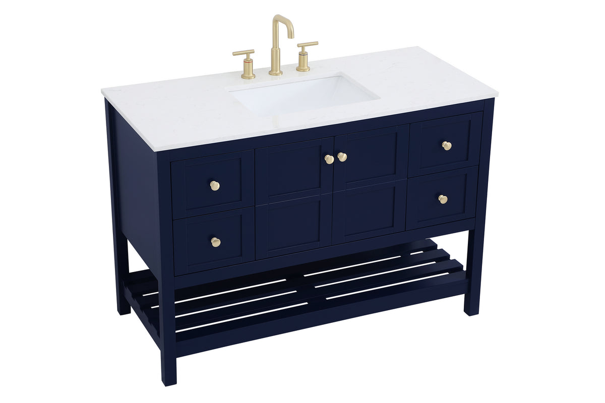 Elegant Lighting - VF16448BL - Single Bathroom Vanity - Theo - Blue