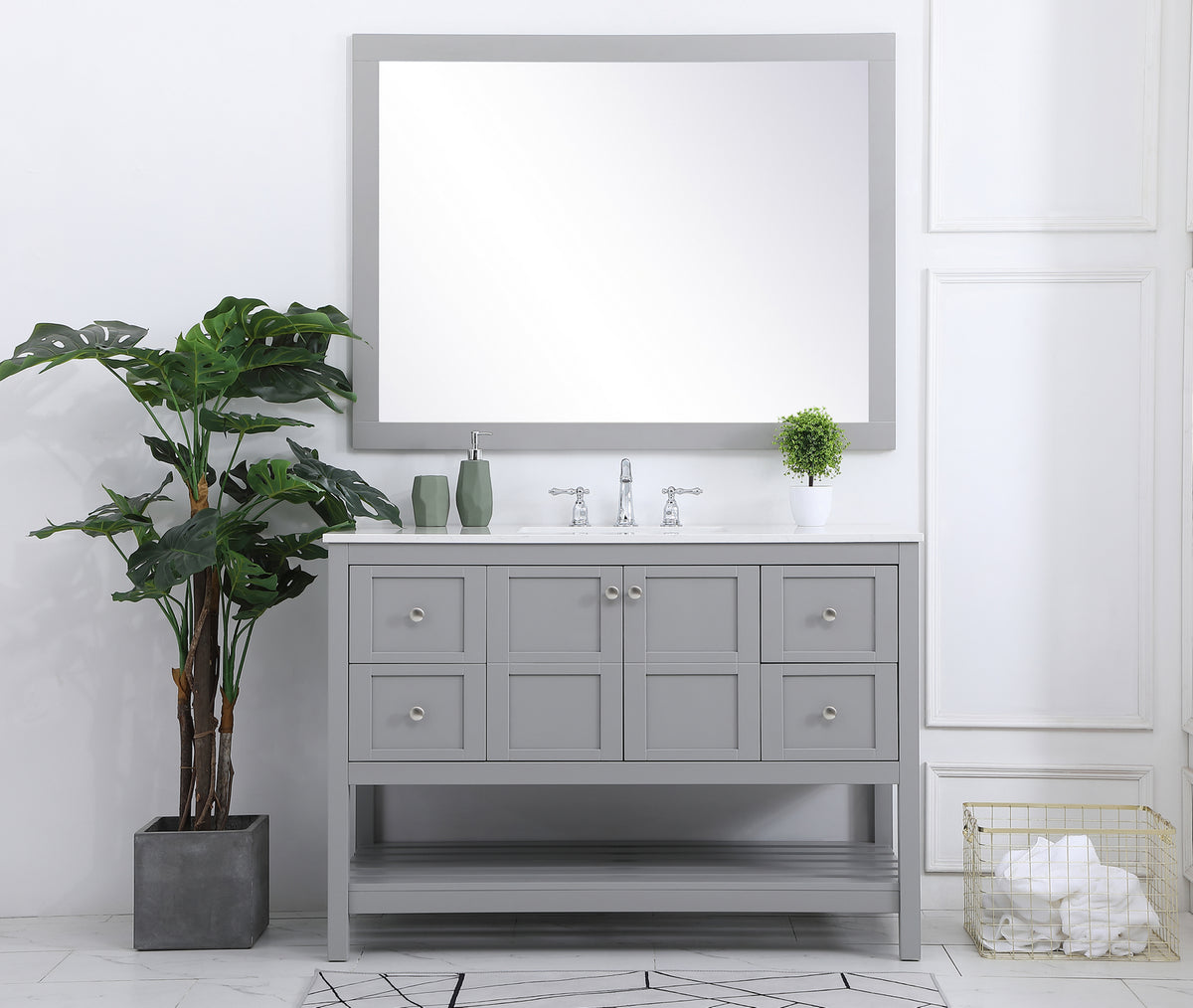 Elegant Lighting - VF16448GR - Single Bathroom Vanity - Theo - Gray