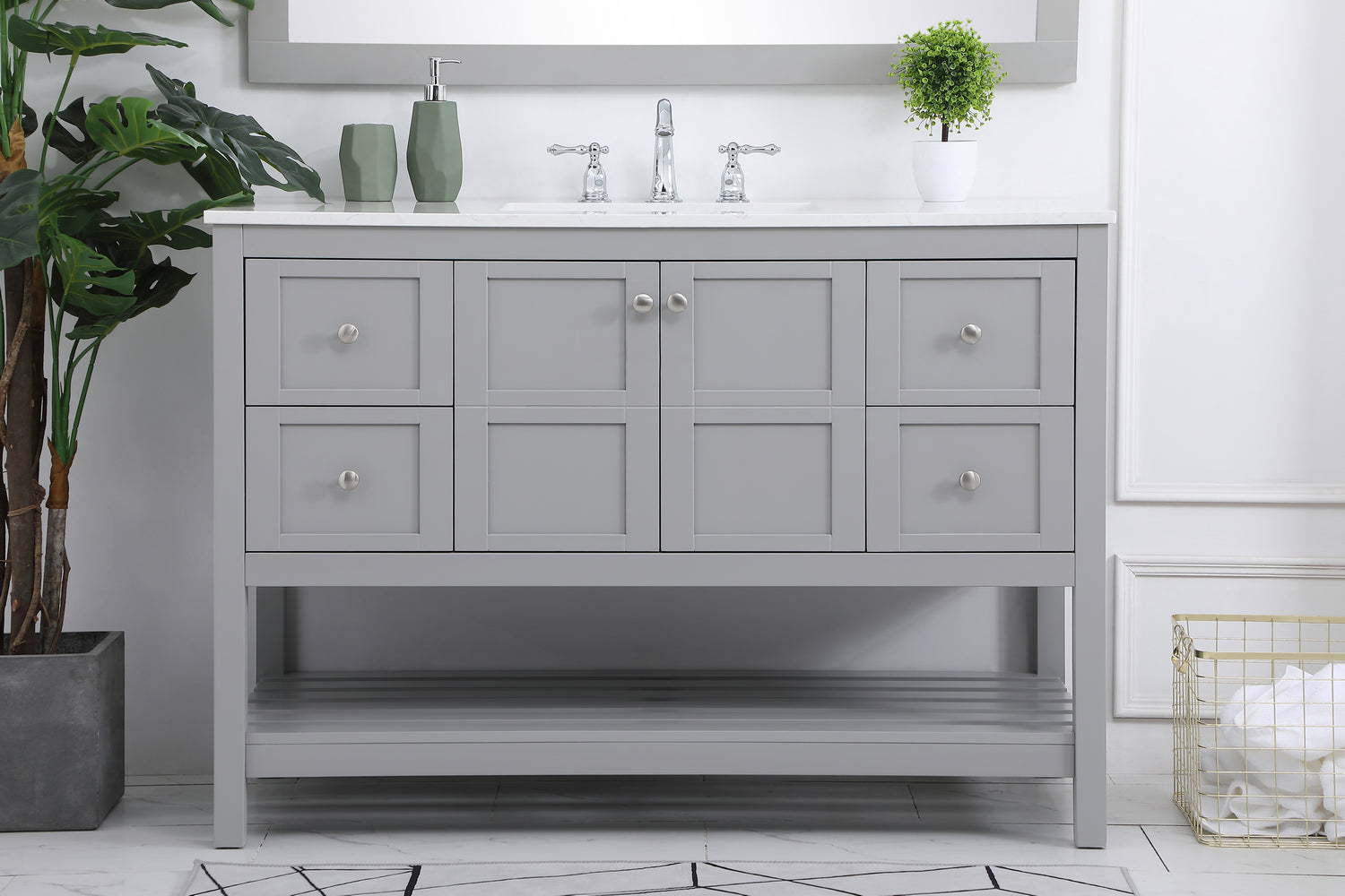 Elegant Lighting - VF16448GR - Single Bathroom Vanity - Theo - Gray